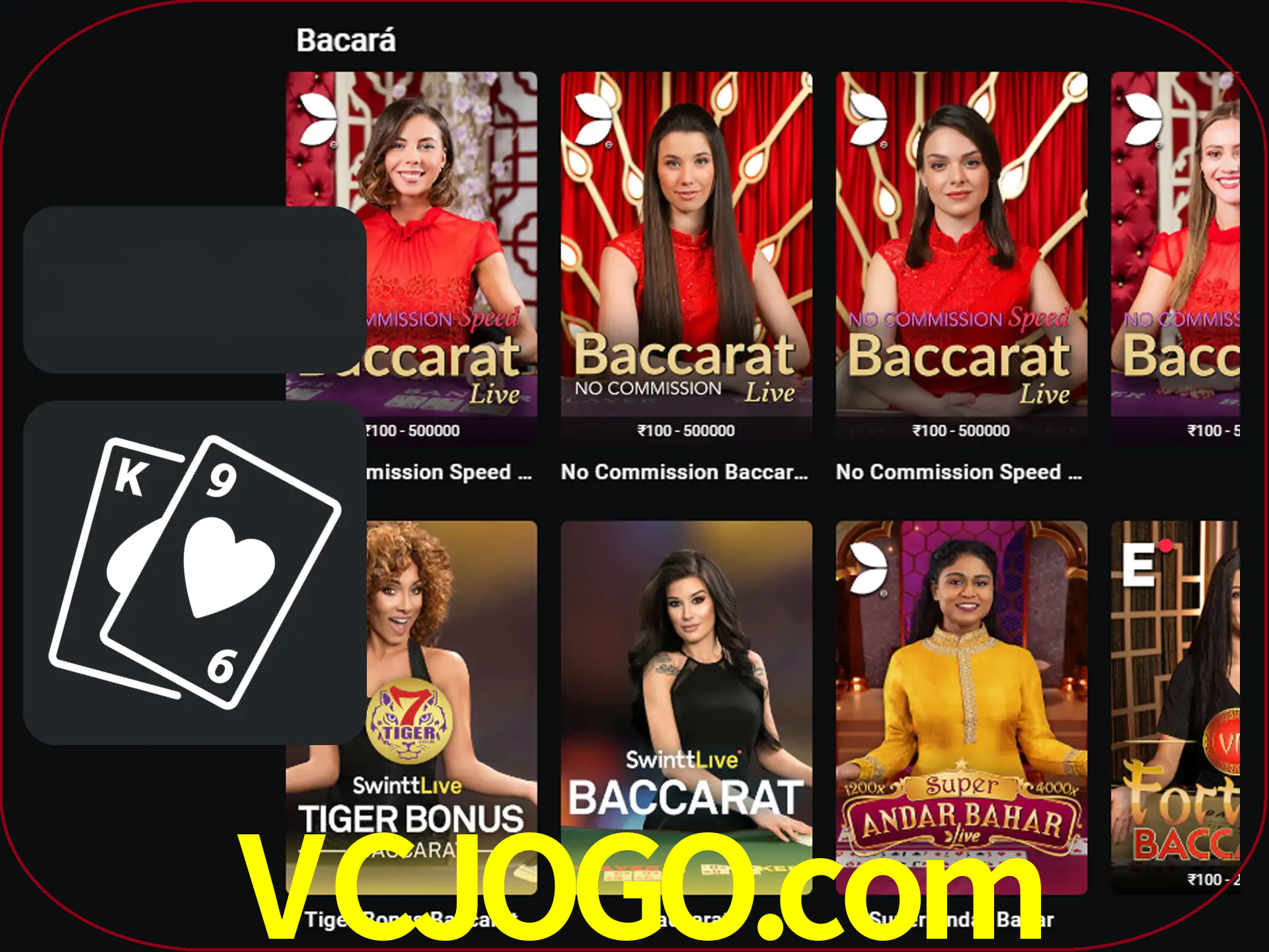 Ganhe muito dinheiro jogando jogos de bacará.